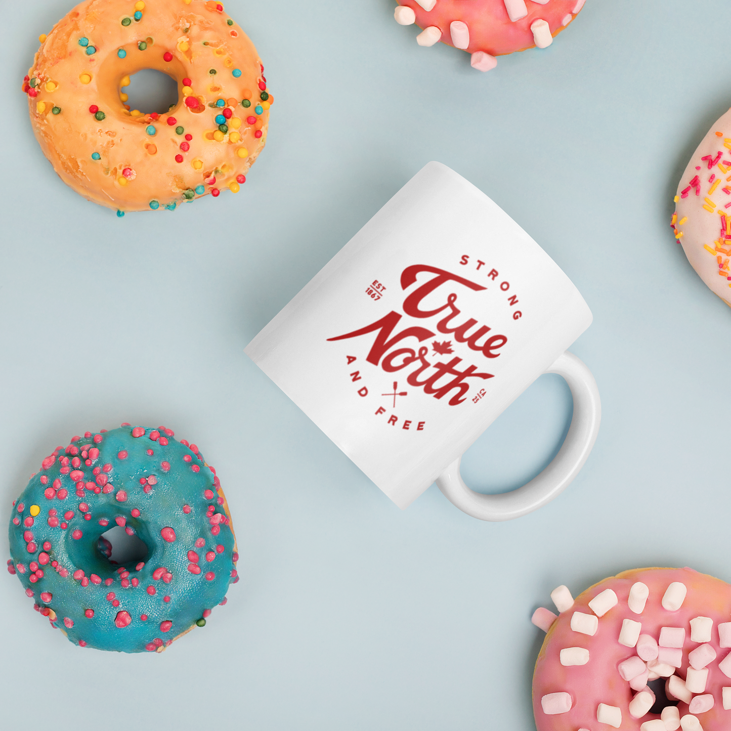 True North Strong and Free 11 oz Ceramic Mug