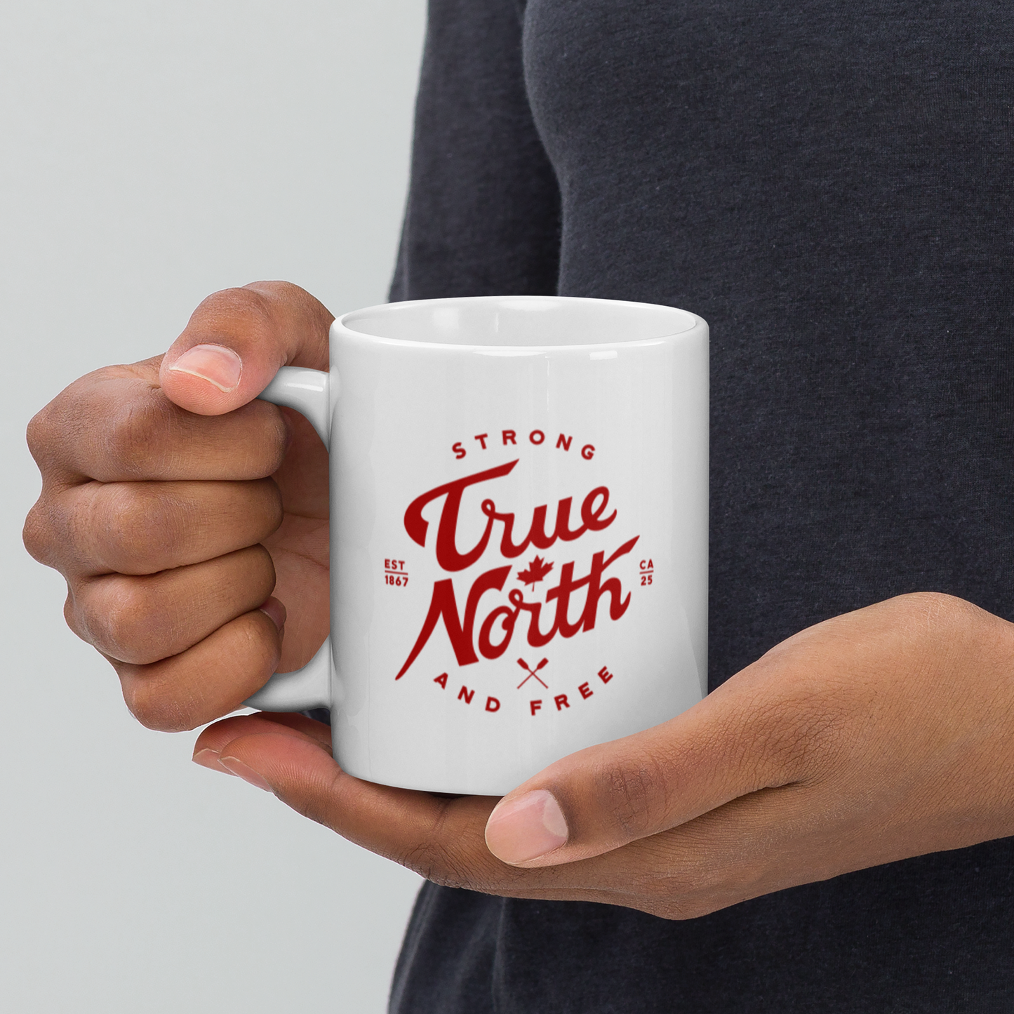 True North Strong and Free 11 oz Ceramic Mug